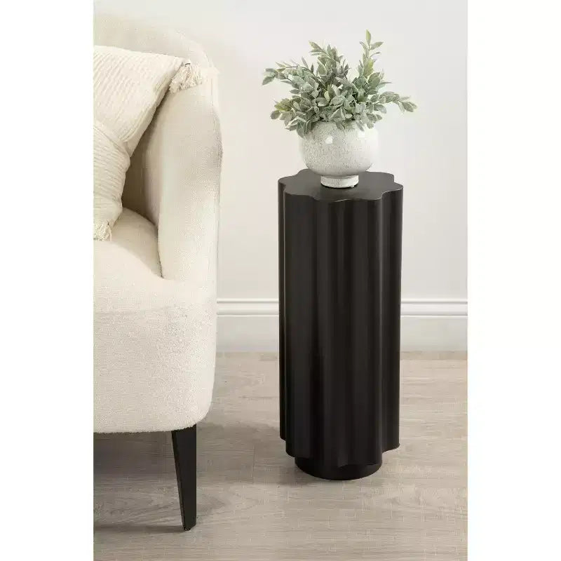 Table d'appoint ondulée en métal, 9x9x22, noire