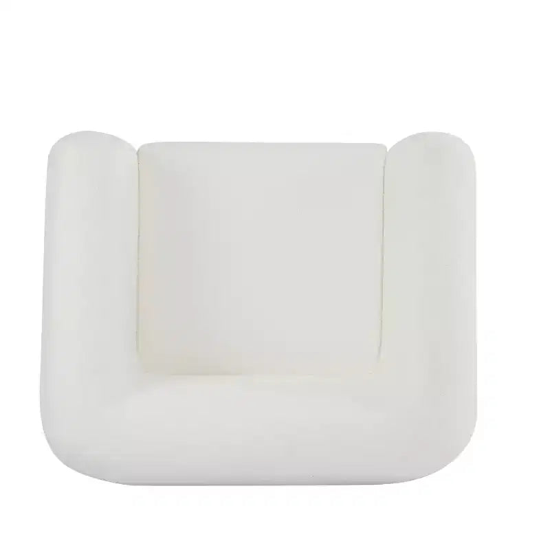 Fauteuil club contemporain en bouclette, beige