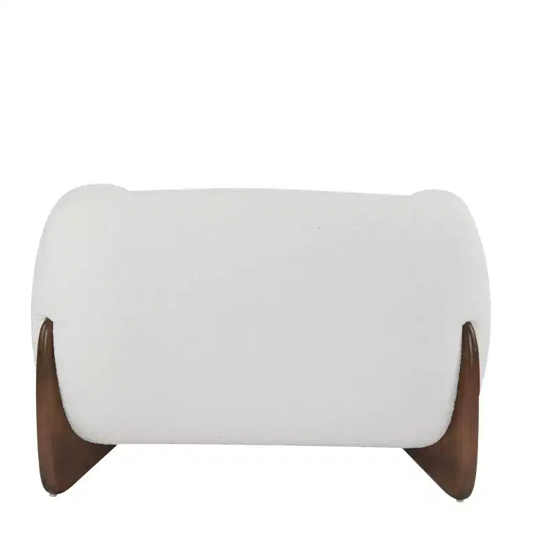 Fauteuil club contemporain en bouclette, beige