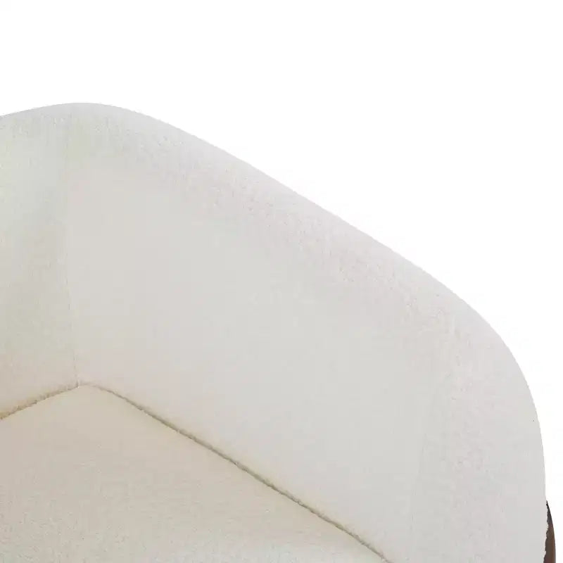 Fauteuil club contemporain en bouclette, beige