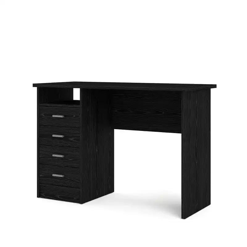 Bureau 4 tiroirs imitation bois noir