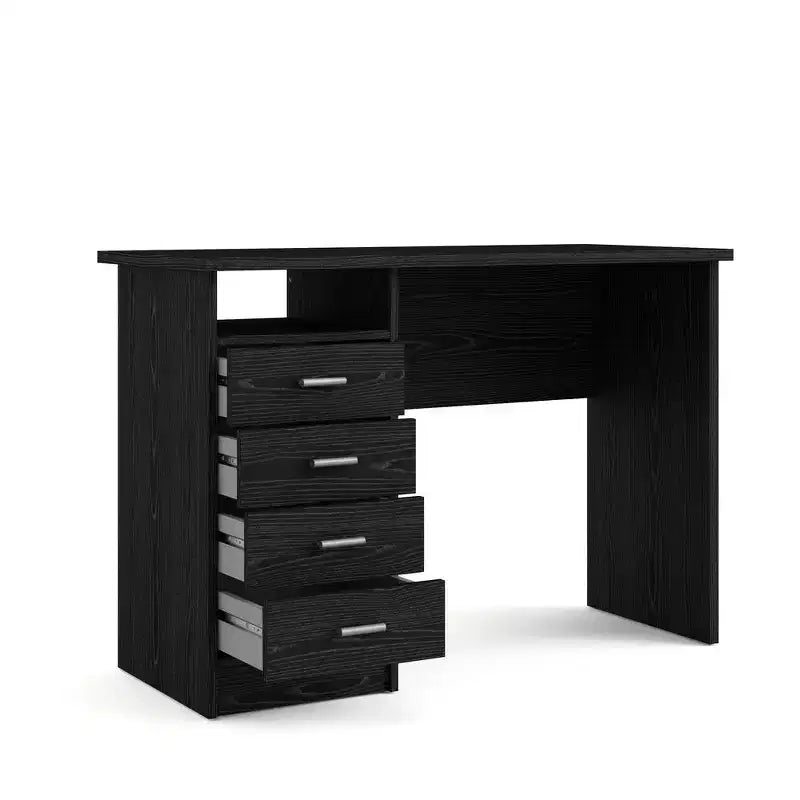 Bureau 4 tiroirs imitation bois noir