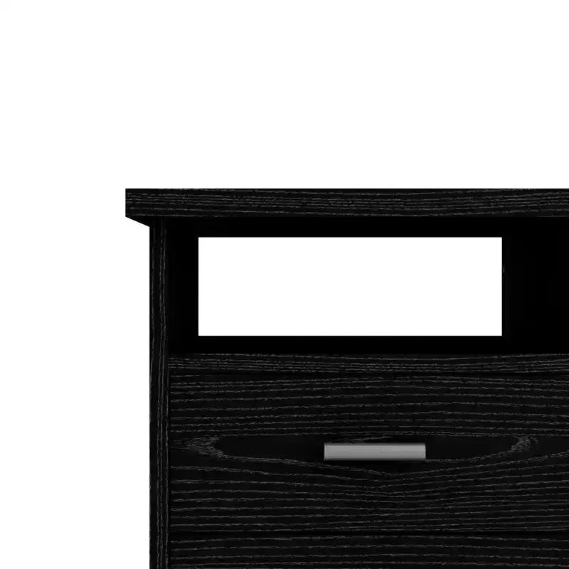 Bureau 4 tiroirs imitation bois noir