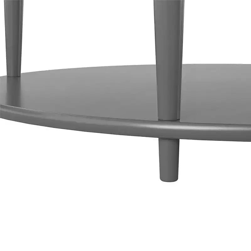 Table basse ronde à deux niveaux, grise