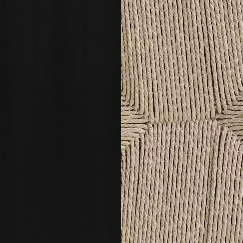 Chaise de salle à manger empilable avec dossier en Y, structure en bois massif, assise en corde de papier kraft tressée