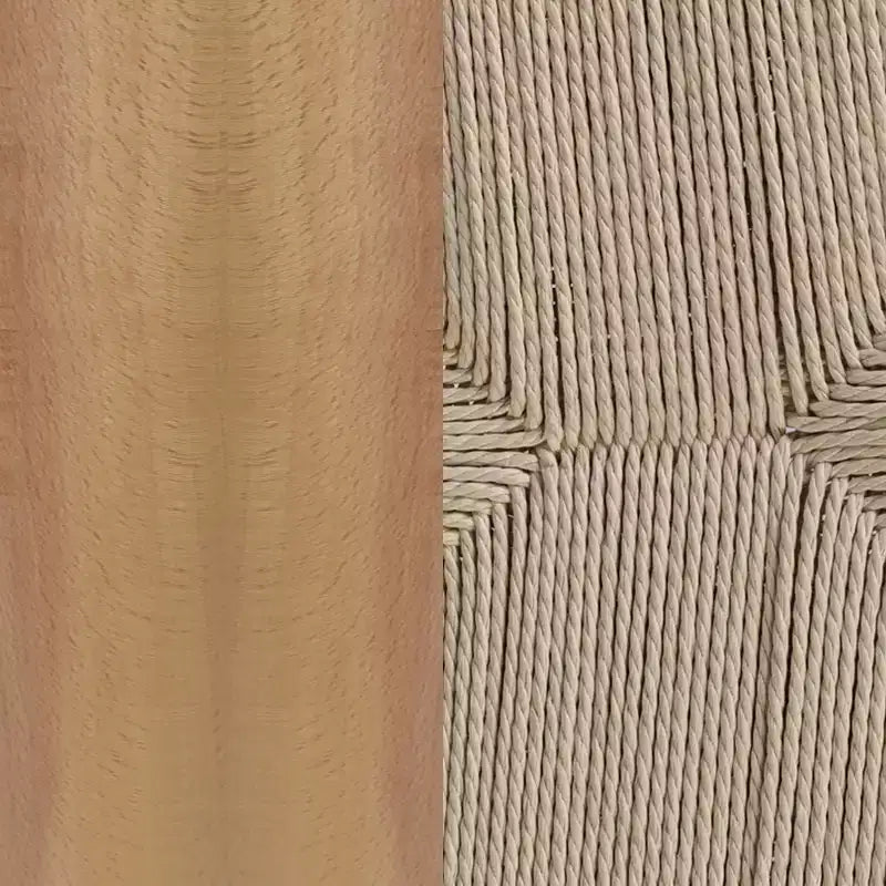 Chaise de salle à manger empilable avec dossier en Y, structure en bois massif, assise en corde de papier kraft tressée