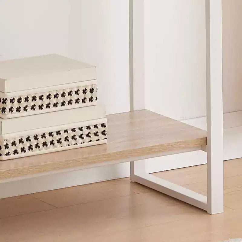 Table console avec étagères - Table de canapé moderne en métal et bois pour salon, entrée, couloir, hall d'entrée