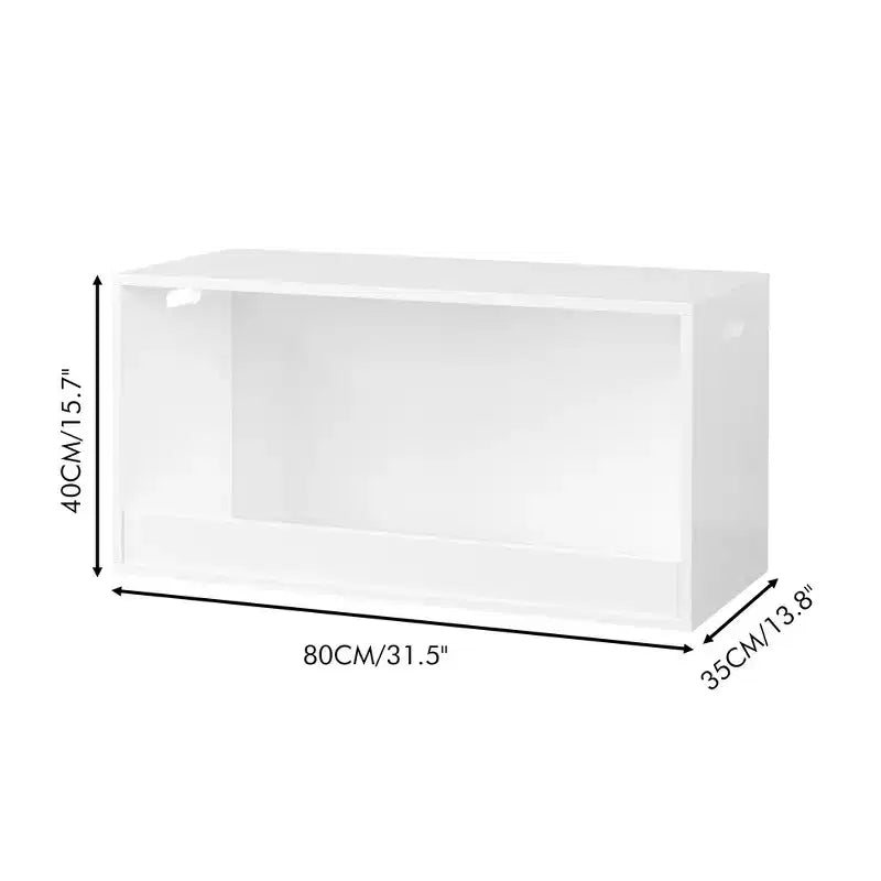 Boîte de rangement ouverte pour jouets pour enfants, bac de rangement en bois, grand espace de rangement - Blanc