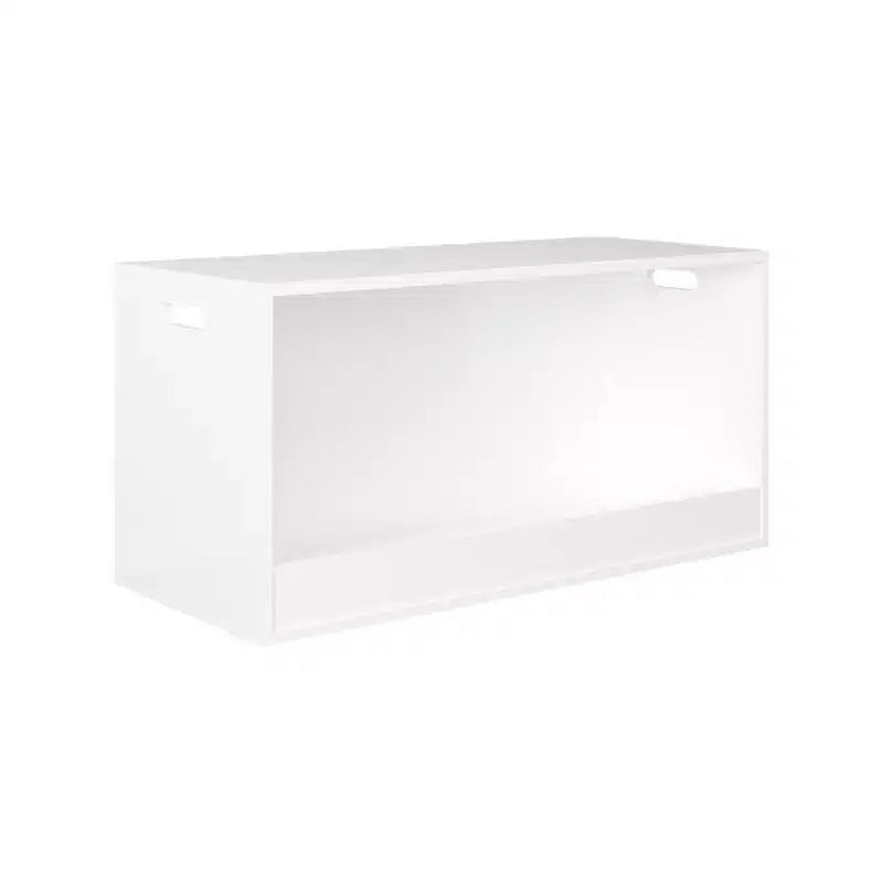 Boîte de rangement ouverte pour jouets pour enfants, bac de rangement en bois, grand espace de rangement - Blanc