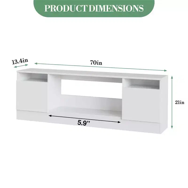 Meuble TV moderne avec éclairage LED, doté de rangements et d'étagères, convenant aux chambres et aux salons.