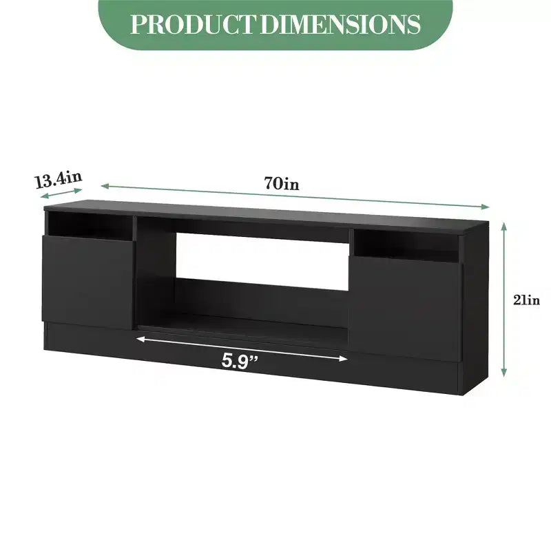 Meuble TV moderne avec éclairage LED, doté de rangements et d'étagères, convenant aux chambres et aux salons.