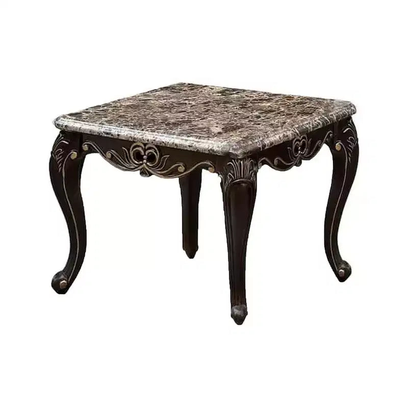 Table d'appoint, bois noyer foncé, détails sculptés, 71 cm
