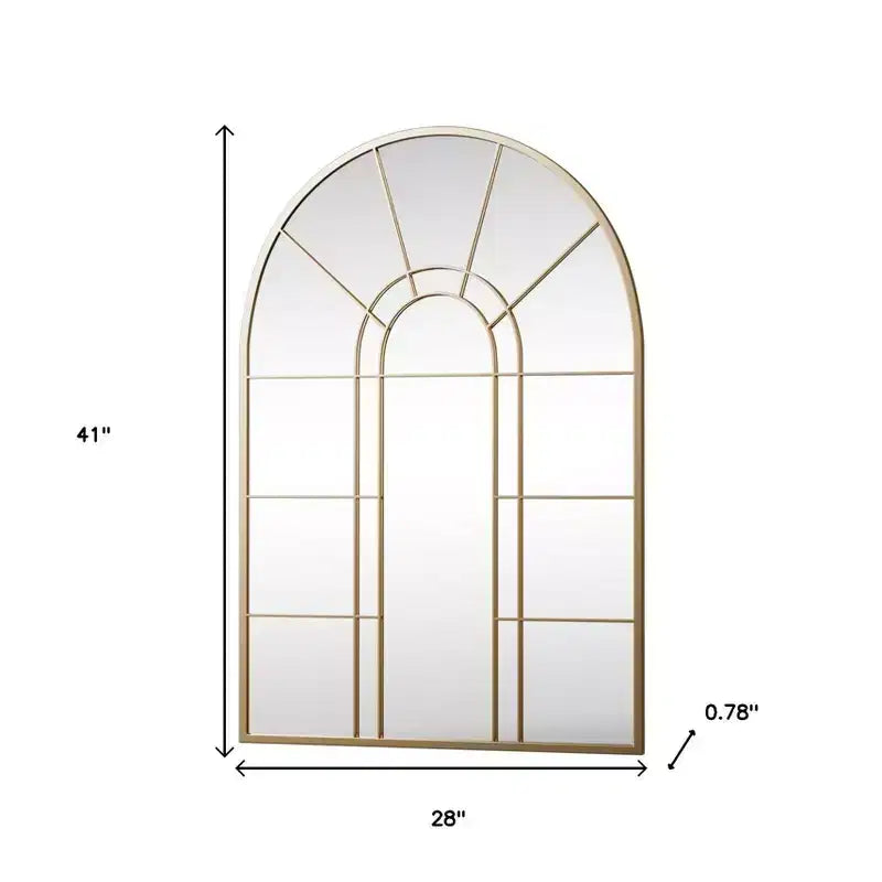 Miroir d'appoint encadré, motif arche en métal noir