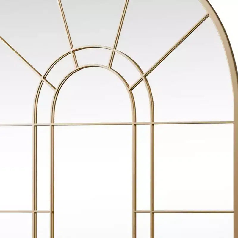 Miroir d'appoint encadré, motif arche en métal noir