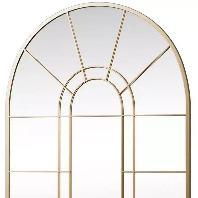 Miroir d'appoint encadré, motif arche en métal noir
