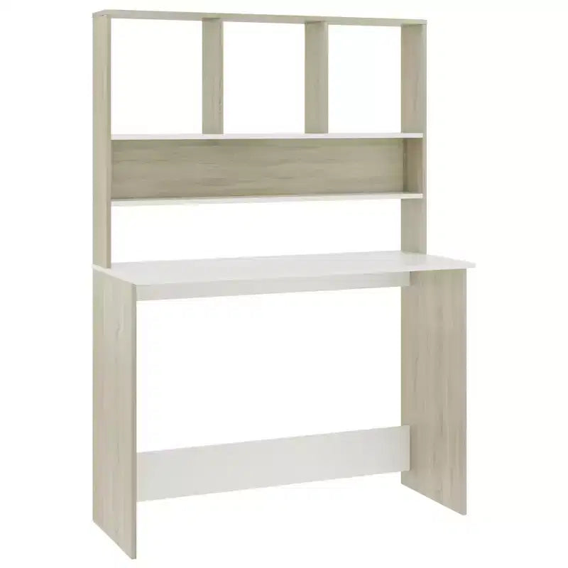 Bureau flottant moderne, Bureau flottant avec 3 étagères, Bureau d'ordinateur mural au fini mat pour petits espaces