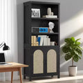 Bibliothèque avec portes, étagère haute de 180 cm avec rangements pour bureau à domicile