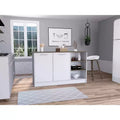 HomeStock 35 in.H Particle Board Kitchen Islands with 2 Doors and 5 Shelves