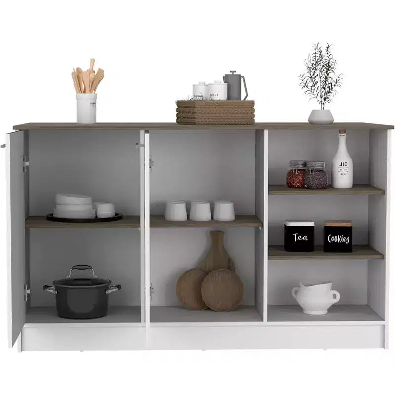 Îlots de cuisine en aggloméré avec 2 portes et 5 étagères