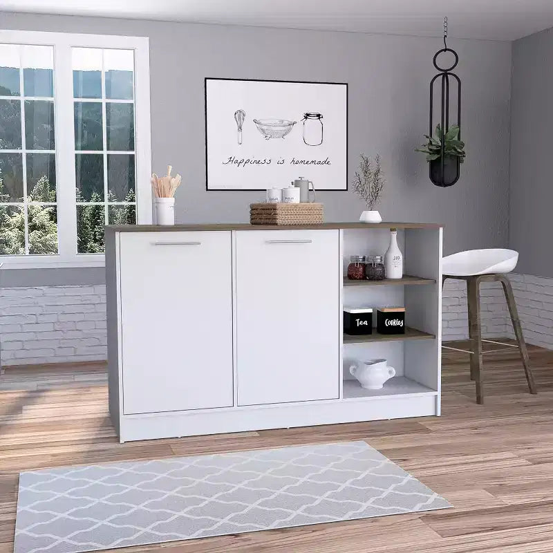 Îlots de cuisine en aggloméré avec 2 portes et 5 étagères