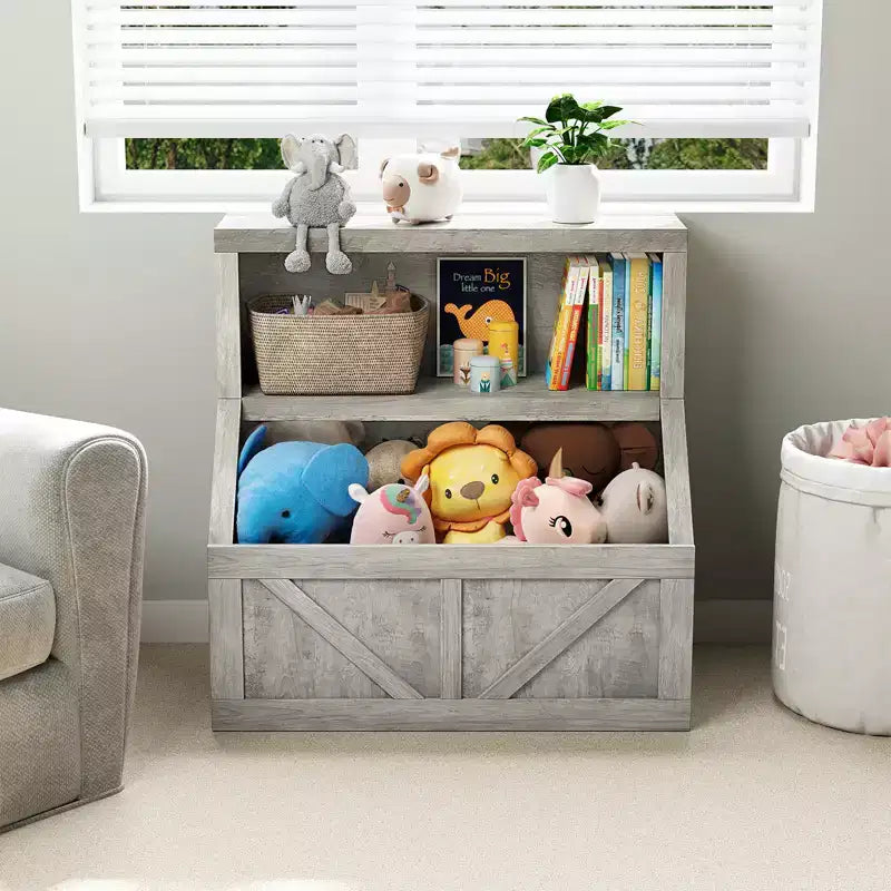 Étagère à Livres pour Enfants, Armoire de Rangement avec Dispositif Anti-Basculement, Boîte de Rangement Étanche pour Tout-Petits pour Crèche, Salle de Jeux, Chambre à Coucher, Couloir