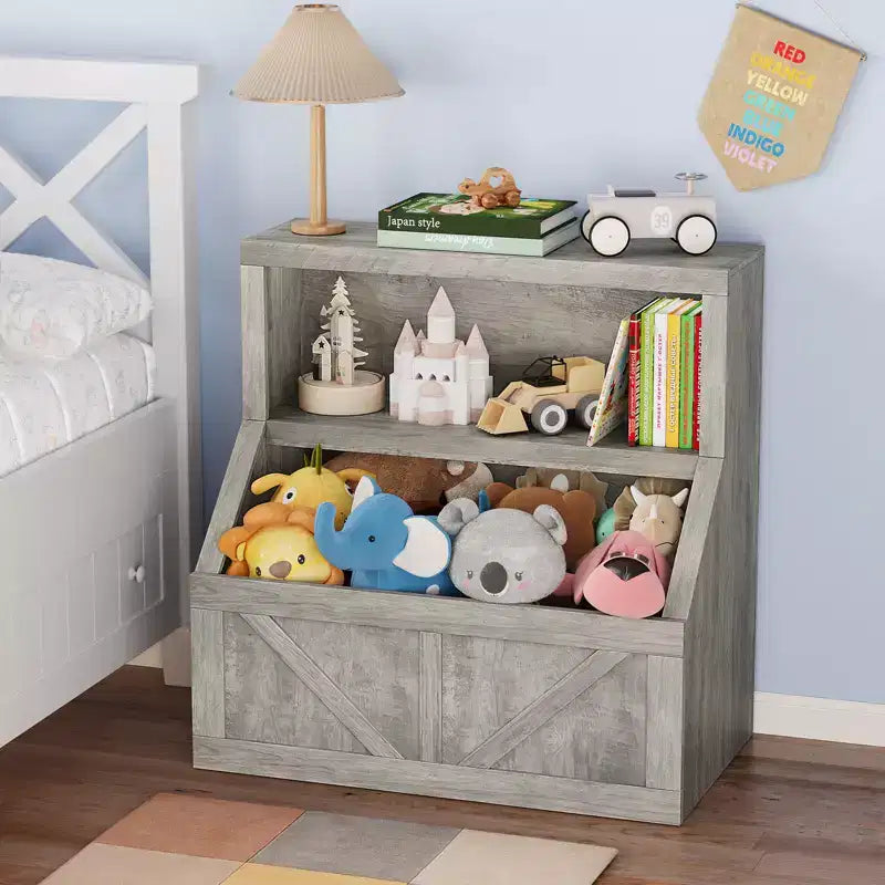 Étagère à Livres pour Enfants, Armoire de Rangement avec Dispositif Anti-Basculement, Boîte de Rangement Étanche pour Tout-Petits pour Crèche, Salle de Jeux, Chambre à Coucher, Couloir
