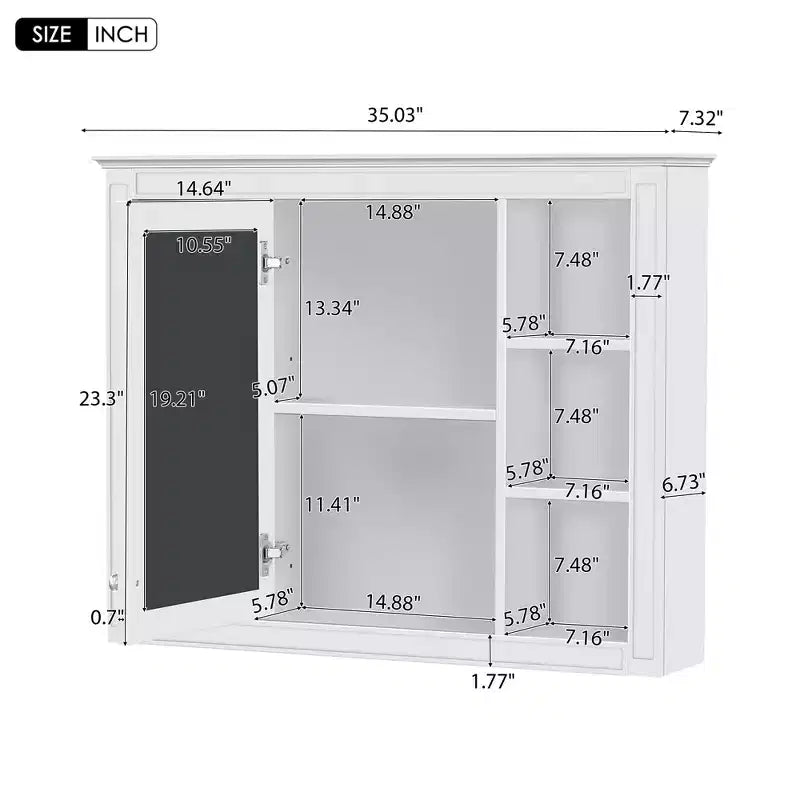 Armoire de toilette murale avec rangements cachés