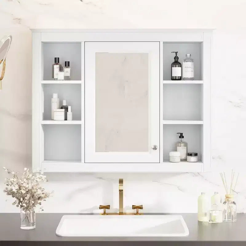 Armoire de toilette murale avec rangements cachés