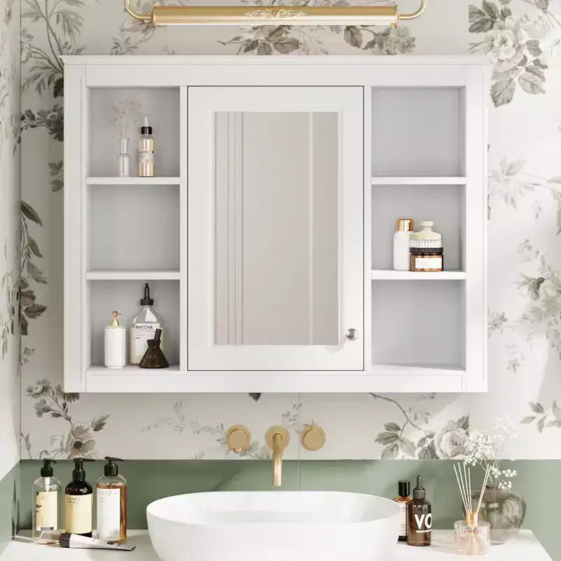 Armoire de toilette murale avec rangements cachés