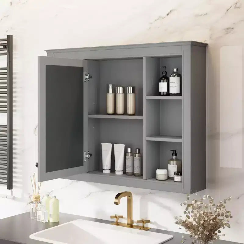 Armoire de toilette murale avec rangements cachés