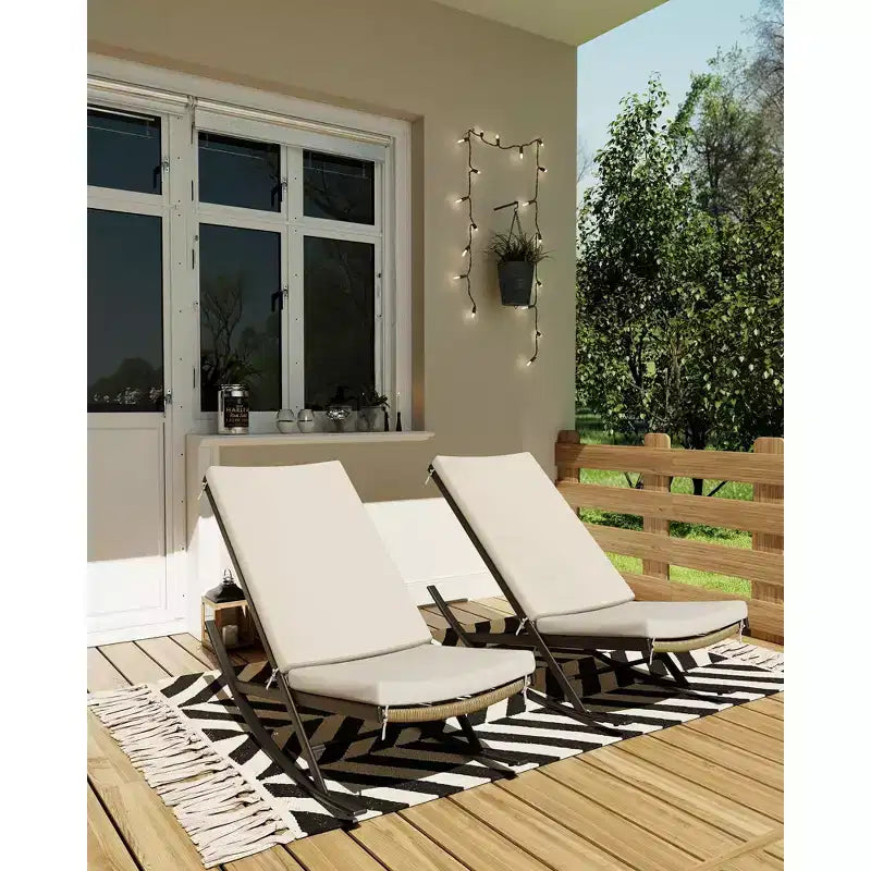 Fauteuil à bascule d'extérieur, chaises à bascule, fauteuil de jardin en rotin avec coussins pour véranda, pelouse