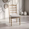 Royal Hampton Dining Side Chair Set of 2, Turned Legs, Light Brown Solid Wood
