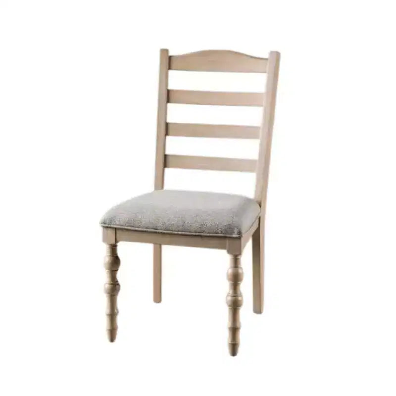 Chaise de salle à manger, pieds tournés, bois massif marron clair
