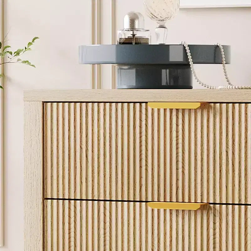 Commode flûtée à 5 tiroirs, commode étroite en bois de 45 po de hauteur pour petits espaces, commode de style ferme moderne pour chambre à coucher, chambre de bébé, appartement