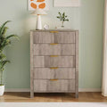 COZONY Fluted 5 Drawer Dresser, 45 Tall Slim Wooden Chest of Drawers for Small Spaces, Modern Farmhouse Dresser for Bedroom, Nursery, Apartment
