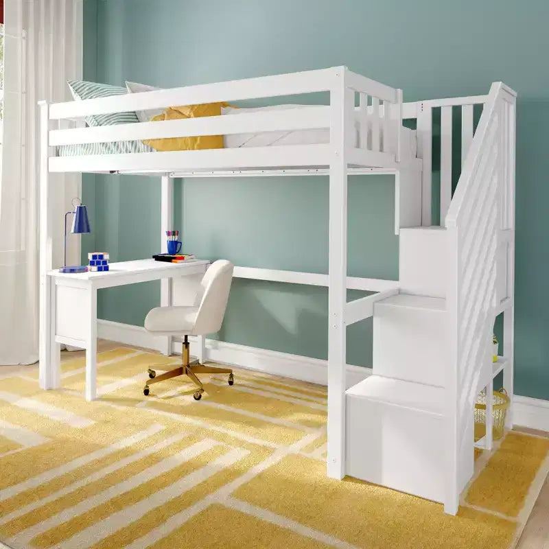 Classic Twin High Loft (ladder on end) + Desk + Staircase