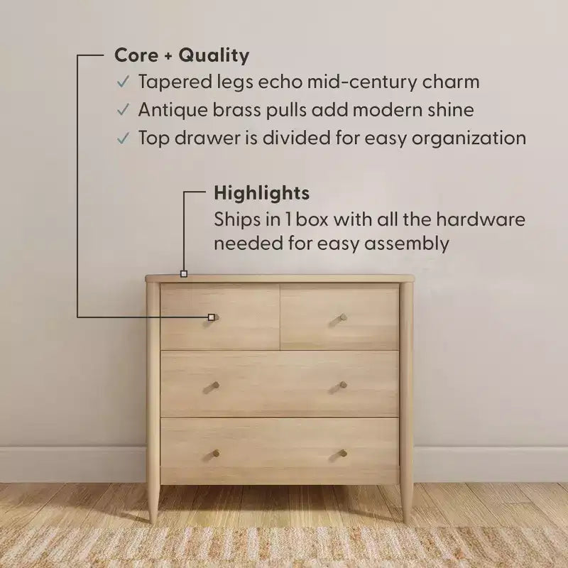 Commode à 3 tiroirs et tiroir supérieur divisé