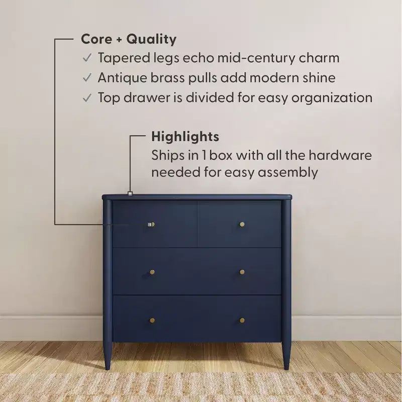 Commode à 3 tiroirs et tiroir supérieur divisé