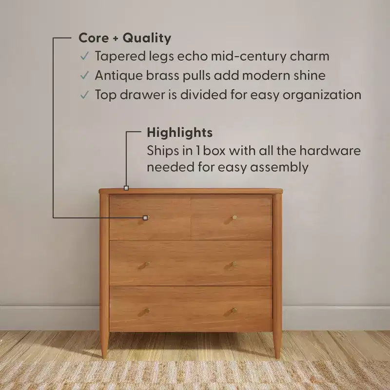 Commode à 3 tiroirs et tiroir supérieur divisé
