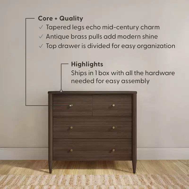 Commode à 3 tiroirs et tiroir supérieur divisé