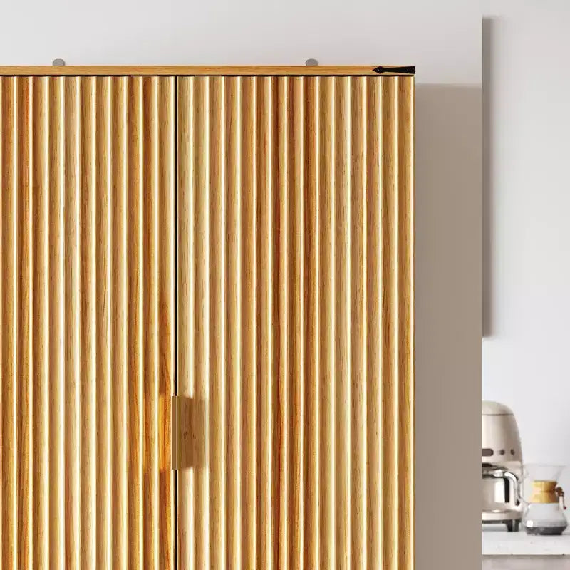 Garde-manger de cuisine en bois - Meuble à porte magnétique, étagères réglables et tiroir de rangement