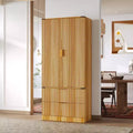 Garde-manger de cuisine en bois - Meuble à porte magnétique, étagères réglables et tiroir de rangement
