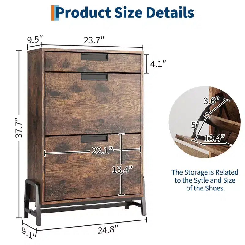 Meuble à chaussures autoportant avec pieds en métal, Rangement pour chaussures, Foyer, Couloir, Salon