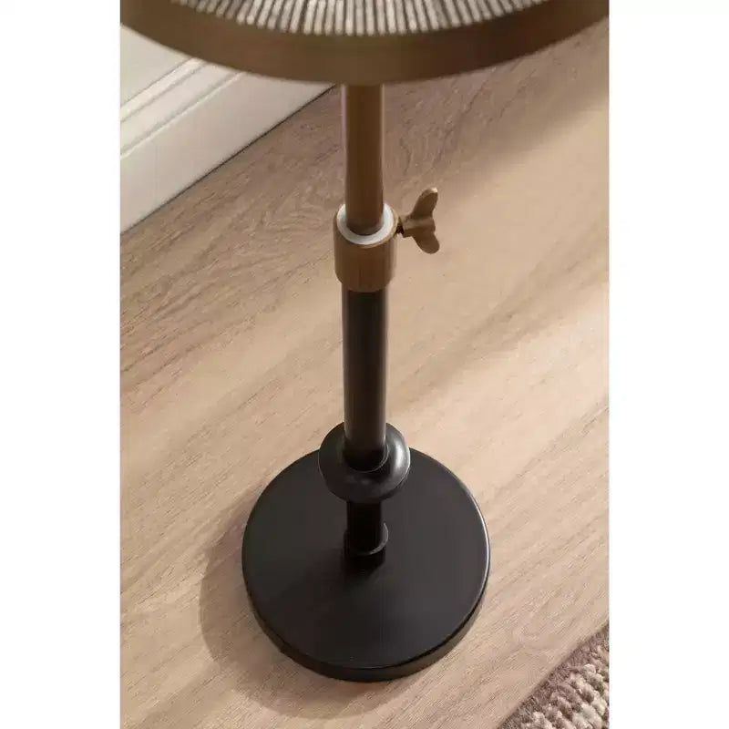 Table et Support pour Plantes Réglables en Métal Gaufré, 10x10x30, Or et Noir