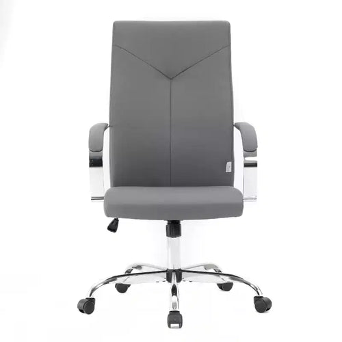 Fauteuils de bureau à roulettes avec siège rembourré gris réglable en hauteur