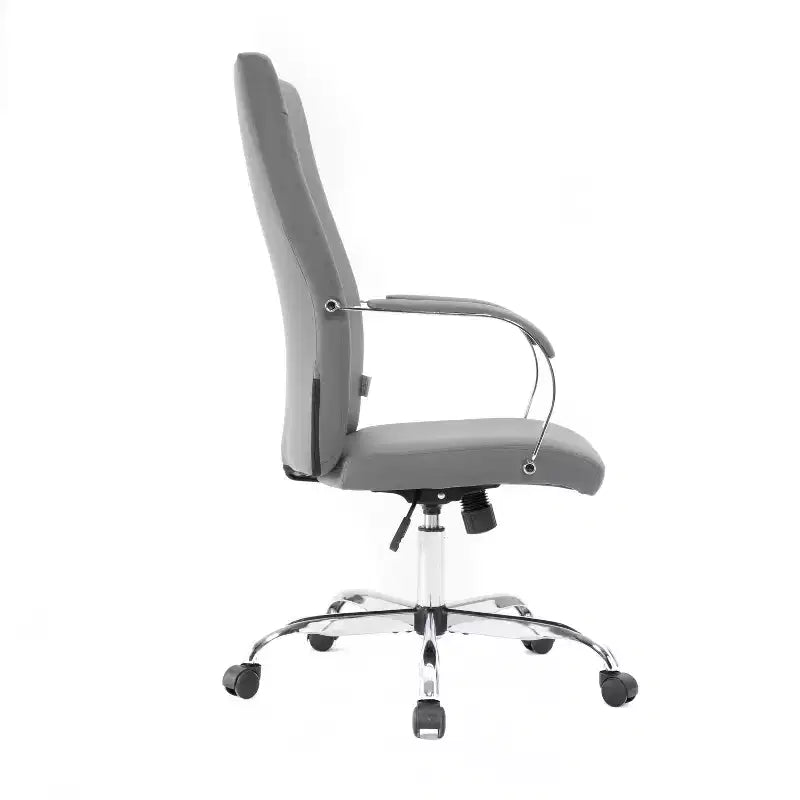 Fauteuils de bureau à roulettes avec siège rembourré gris réglable en hauteur