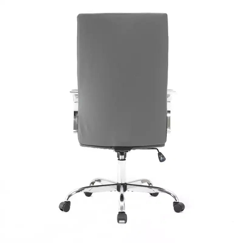 Fauteuils de bureau à roulettes avec siège rembourré gris réglable en hauteur