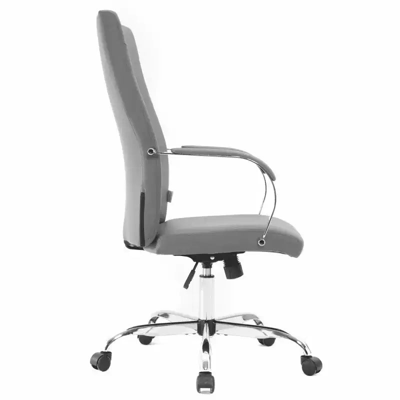 Fauteuils de bureau à roulettes avec siège rembourré gris réglable en hauteur