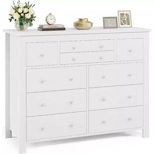 10 Drawers Dresser for Bedroom,Modern Wooden Chest of Drawers with Natural Texture