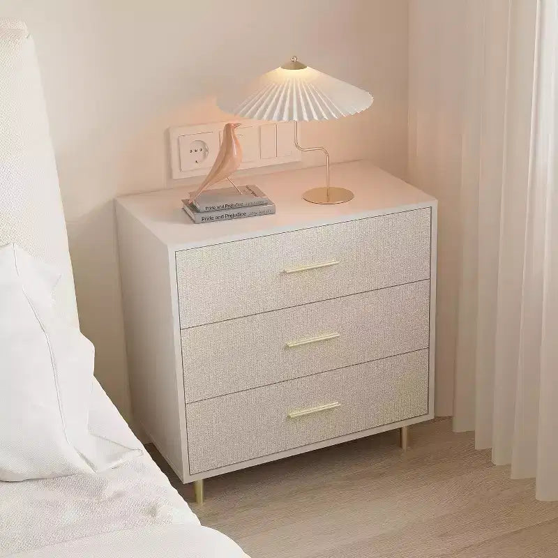 White 5 Drawer Dresser, Tall Narrow Chest of Drawers, Wooden Skinny Dresser with Gold Metal Handles and Legs